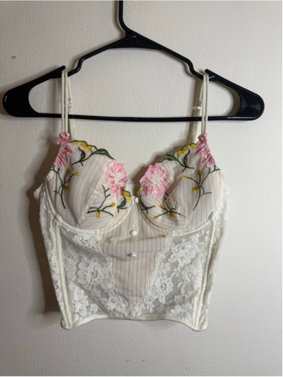 Unbranded Other - Women's Ivory Floral Lace Bra Corset S